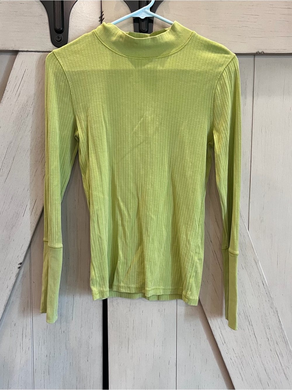 Free People Ribbed Mock Neck Long Sleeve Top - Size Small